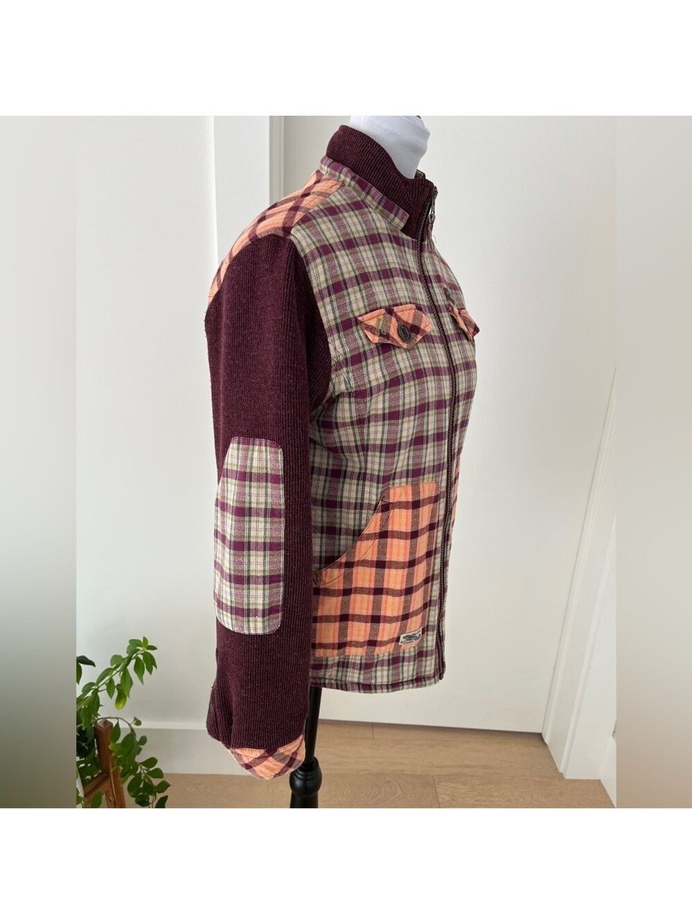BLACK YAK Zip Front Flannel & Knit Exterior Fuzzy Cozy Fleece Interior Apres Ski - Picture 7 of 17